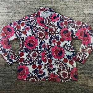 Floral Print Blouse - Pink and Blue